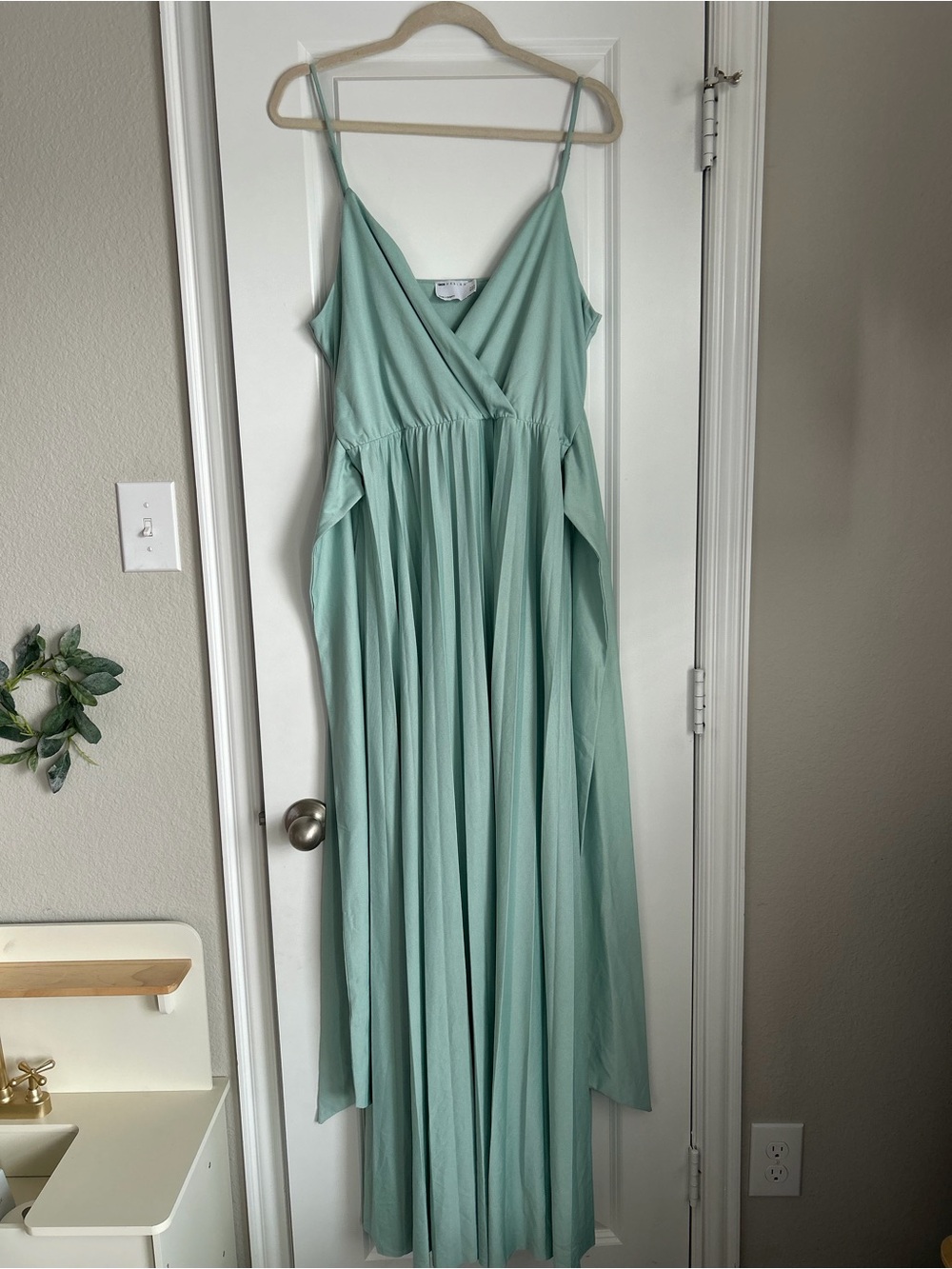 ASOS Mint Green Sleeveless V-Neck Maxi Dress